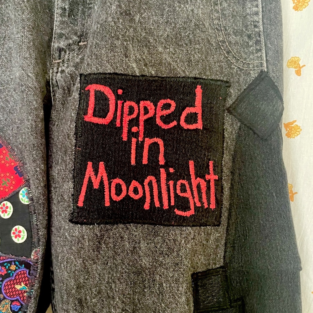 Upcycled Grateful Dead Mushroom Jeans Vintage Lee Wide Leg - Picture 5 of 10